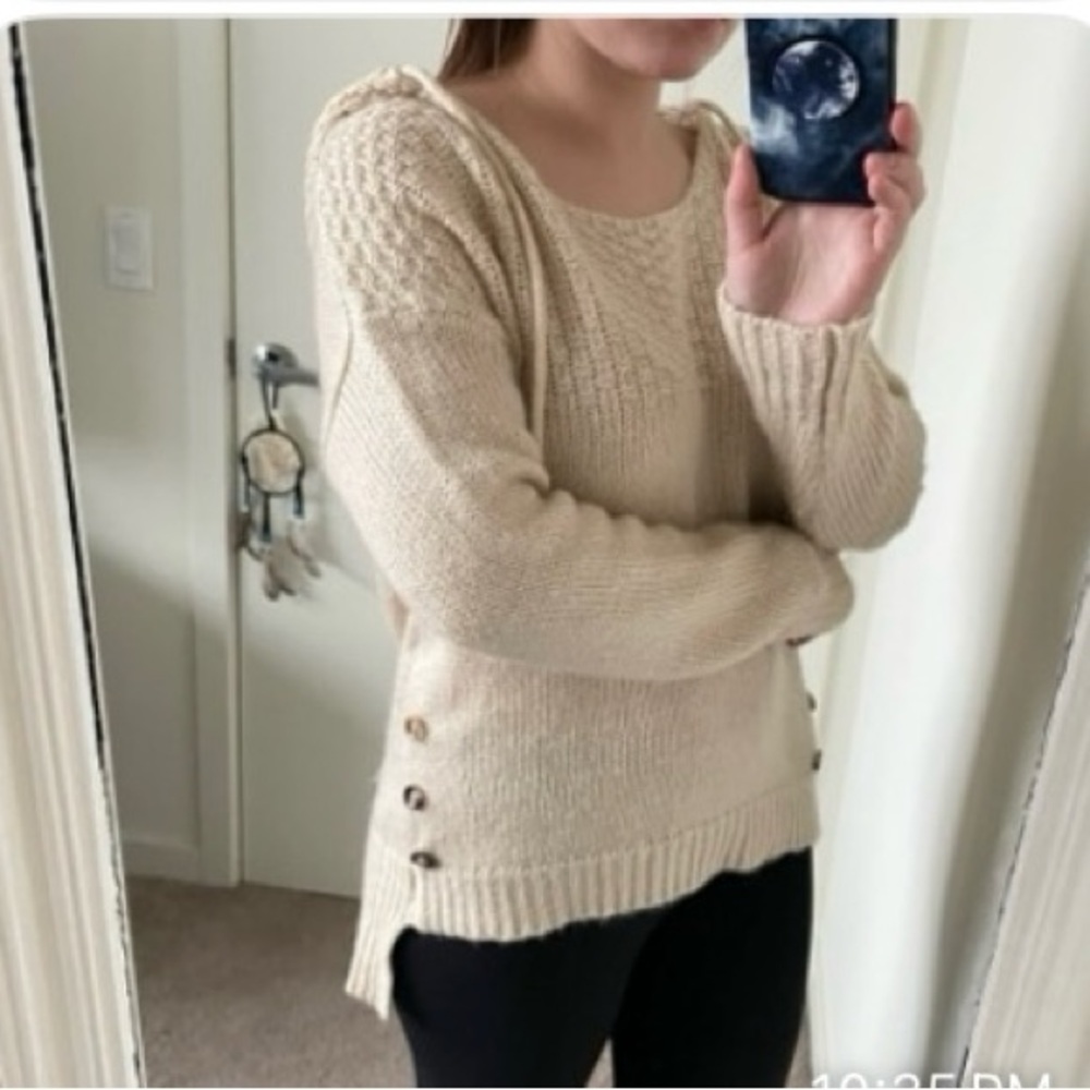 Cream Chunky Knit Crew Neck Sweater